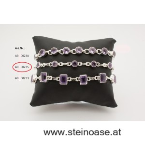 Armband Silber & Amethyst  rund, zart